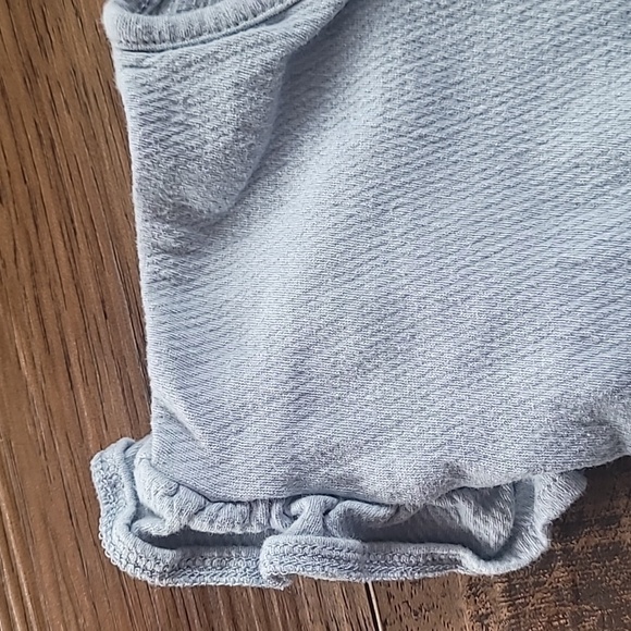 H&M Tunic Top, 18M, Light Denim, Powder Blue, Tan Buttons, Ruffles, Soft - Picture 3 of 5